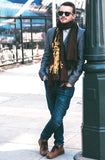 Custom Color Printed Scarves, Linen-Weave Pashmina