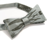 Hops and wheat print bow tie, by Cyberoptix. Golden olive on sea foam