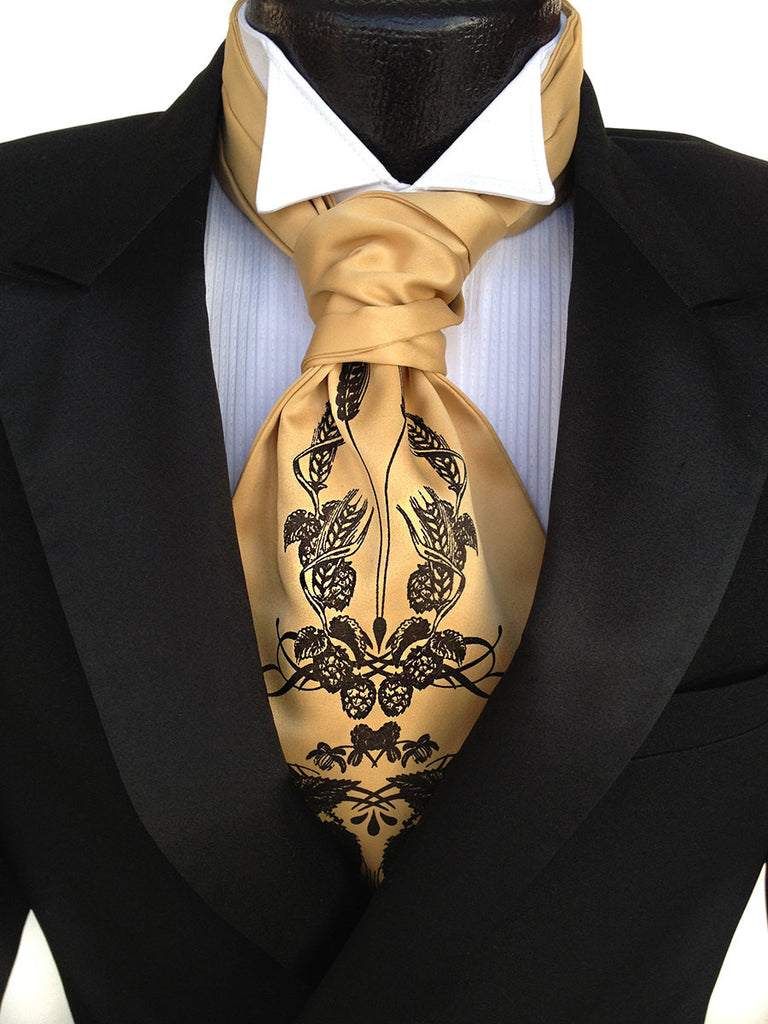 Vintage Mens Ascot Cravat 4 Way Tie Four Different Patterns on One