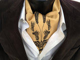  Hops and wheat print ascot by Cyberoptix. Beer print cravat tie.