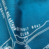 Detroit Map Scarf, teal blue. Belle Isle Bamboo Pashmina, by Cyberoptix