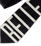 Belle Isle Necktie, ivory-cream on black