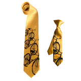 Mustard father and son bicycle neckties