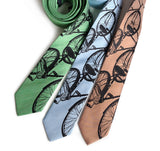 Bicycle Linen Neckties. Triple Cruiser Print Bike Ties, by Cyberoptix