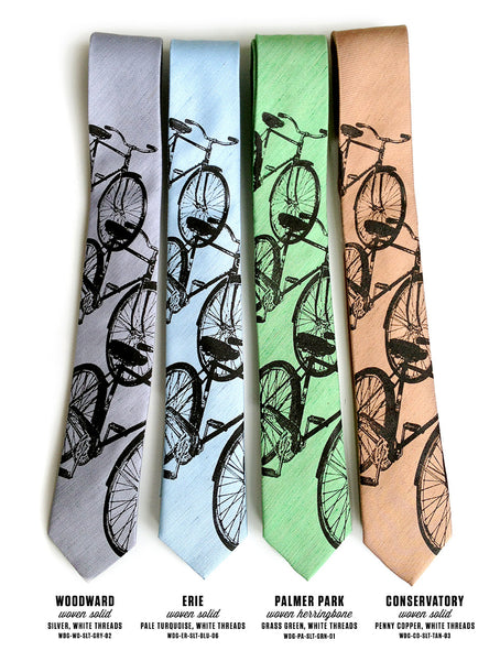 【希少本】Contact Prints TCK Bicycle Print Linen Necktie. Triple Cruiser Bike Tie