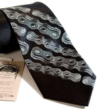 Black Bike Chain Stripe Necktie