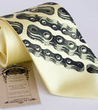 Butter yellow Bike Chain Stripe Necktie.