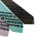 Bike Chain Stripe Neckties. Dark grey on silver, mint, olive.