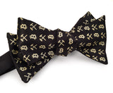 black and gold bitcoin logo bow tie