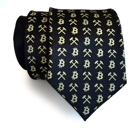 Bitcoin Silk Necktie, Cryptocurrency tie.
