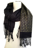 black and gold Bitcoin pashmina scarf