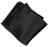 Solid color black pocket square, by Cyberoptix. Fine woven stripe texture