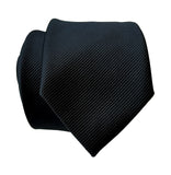 black solid color necktie, by Cyberoptix. Fine woven stripe texture