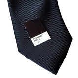Plain black solid color necktie, by Cyberoptix. Fine woven stripe texture