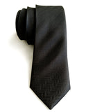 Black Herringbone Silk Necktie