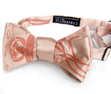  Dark salmon ink on peach bow tie