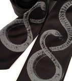 Snake Necktie: Dove grey on black