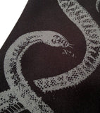 Snake Necktie: Dove grey on black