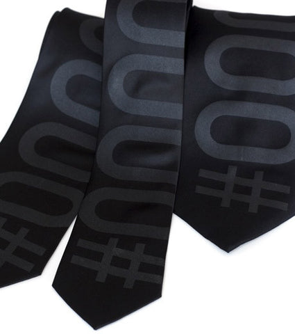 Hexadecimal Code Necktie. Black Tie #000000