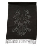 Blockchain Network Visualization Scarf, Ice on Black Linen-Weave Pashmina, by Cyberoptix