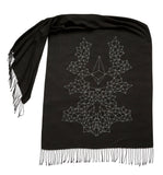 Blockchain Pattern Print Scarf, Decentralized Network Visualization Linen-Weave Pashmina, by Cyberoptix