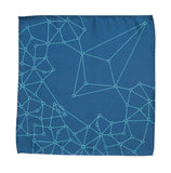 Blockchain Distributed Network Pocket Square, Turquoise on French Blue Print, by Cyberoptix