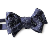 Blockchain Distributed Network Visualization Bow Tie, Ice on Navy Tie, by Cyberoptix