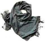 Decentralized Data Network Print Scarf, Turquoise on Charcoal, by Cyberoptix