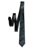 Blockchain Necktie, turquoise on black, Cyberoptix