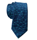 Blockchain Necktie, turquoise on French blue, Cyberoptix