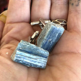 Blue Kyanite Cufflinks, natural raw stone cufflinks