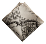 Black and white Boston map printed pocket square, by Cyberoptix