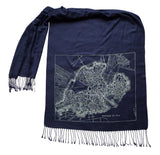 Boston Commons Map Linen-Weave Scarf, Old Map Print, by Cyberoptix