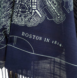 Vintage Boston Street Map Scarf, American History Print, by Cyberoptix