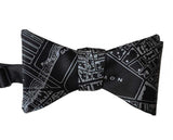 Boston Map Printed Black Bow Tie. 1814 Vintage Map, by Cyberoptix