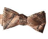 Boston Map Printed Black Bow Tie, Pale Copper. 1814 Vintage Map, by Cyberoptix
