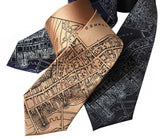 Boston Map Neckties, 1814 Vintage Map Print Ties. Cyberoptix