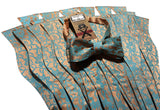 lace print wedding bow ties, by cyberoptix. Turquoise on pale copper