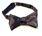  Dove grey ink on charcoal bow tie.