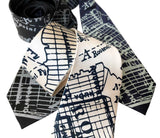 Brooklyn City Map Necktie, New York Tie, by Cyberoptix