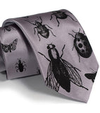 Silver insect necktie