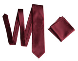 Dark Red Solid Color Pocket Square. Rust Satin Finish for weddings, No Print, by Cyberoptix