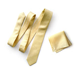 butter yellow linen + silk blend woven necktie.