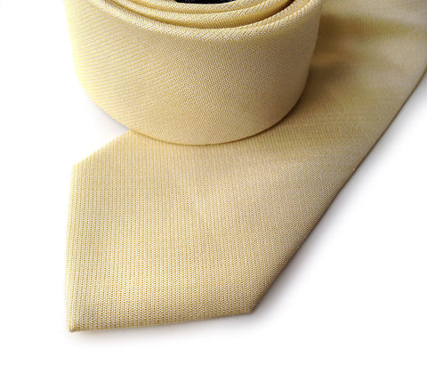 Butter Yellow Linen Necktie. Solid color tie, Paczki
