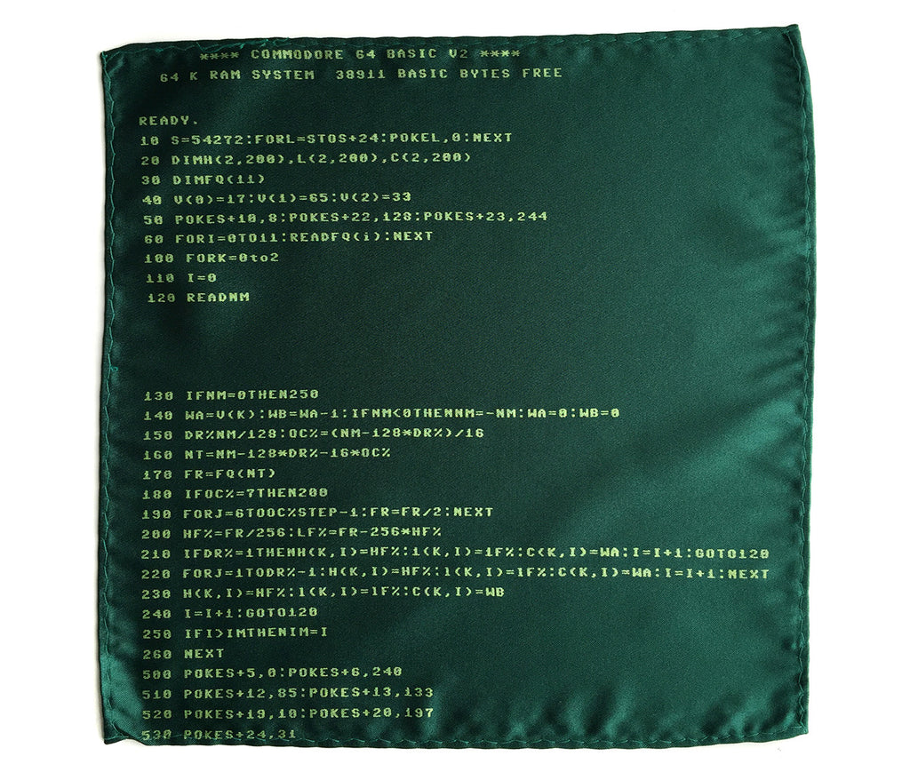 c64 pocket square. Commodore 64 BASIC code, by Cyberoptix