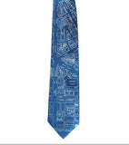Campus Martius Necktie: Ice print on french blue.