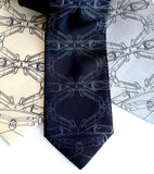 Cargyle Ties. Black pearl ink on cream, black, silver