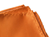 Solid orange pocket square, by Cyberoptix. Fine woven stripe texture