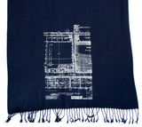 Detroit architecture blueprint scarf
