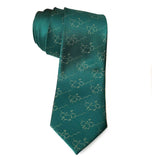 CBD + THC Molecule Necktie, Emerald Green. Cannabis Chemistry Tie, Cyberoptix